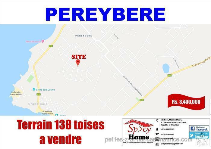 Terrain a Vendre Pereybere, Morcellement Swan