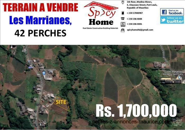 Terrain de 42 Perches a Vendre Les Marrianes