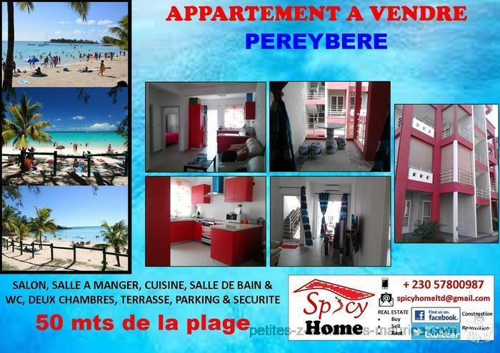 Appartement a Vendre Pereybere ,a 50 mts de la plage publique