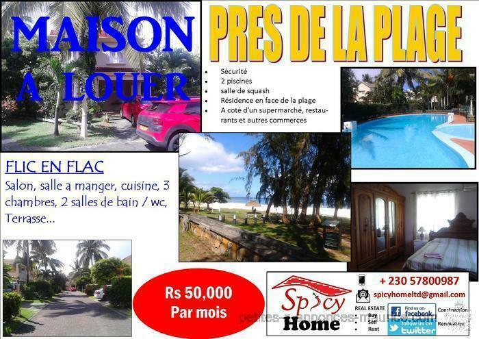 Maison a Louer Flic en Flac, dans une Residence