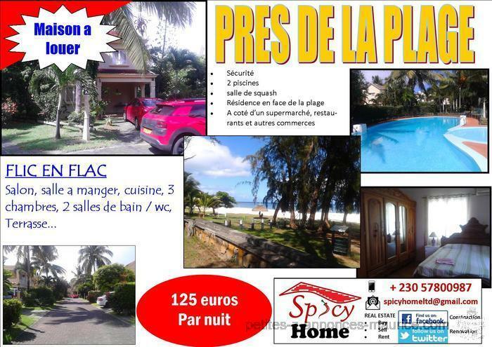 Maison a Louer Flic en Flac, dans une Residence