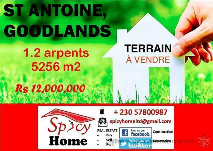 Terrain de 1.2 Arpent a Vendre St Antoine , Goodlands