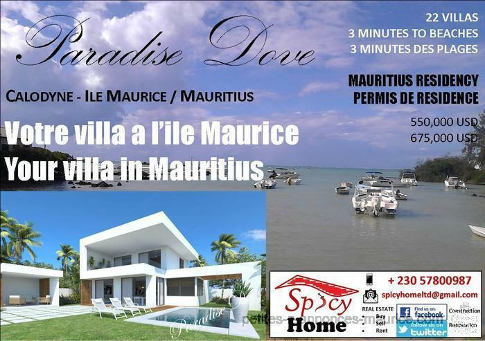 Villas a Vendre, PARADISE DOVE , Calodyne