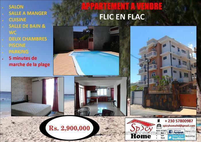 Appartement a Vendre 5 mins de la plage Flic en Flac