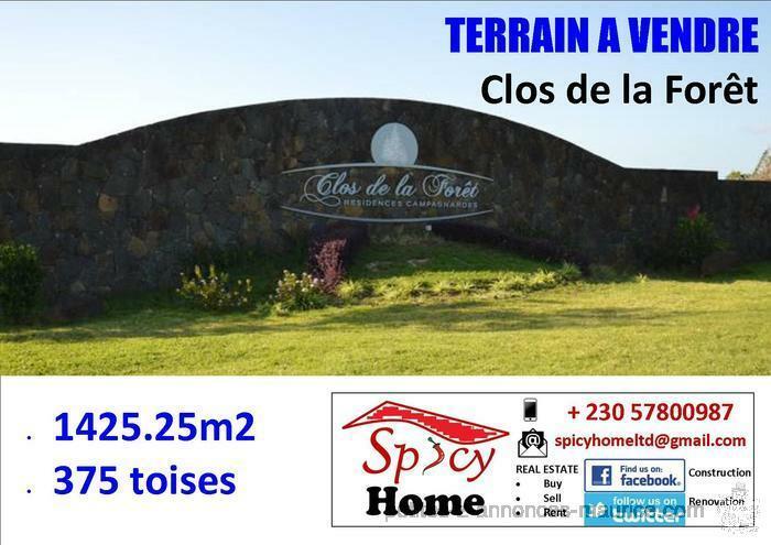 Magnifique Terrain a Vendre Le Close de la foret Charmose