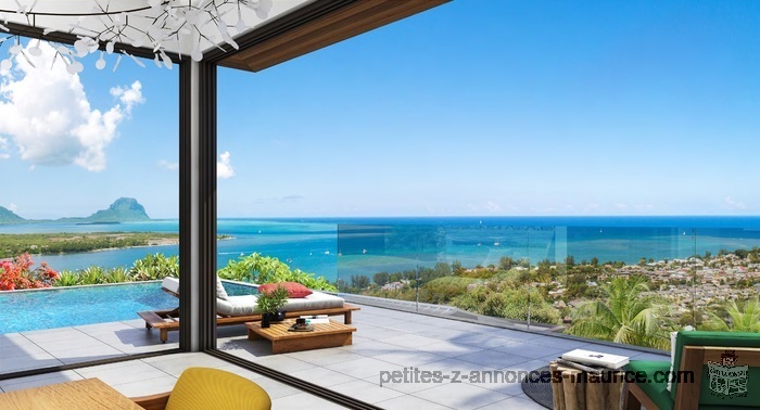 SPLENDIDE VUE MER ET MORNE A 270° ! PRESTIGIEUSES VILLAS A TAMARIN – ILE MAURICE