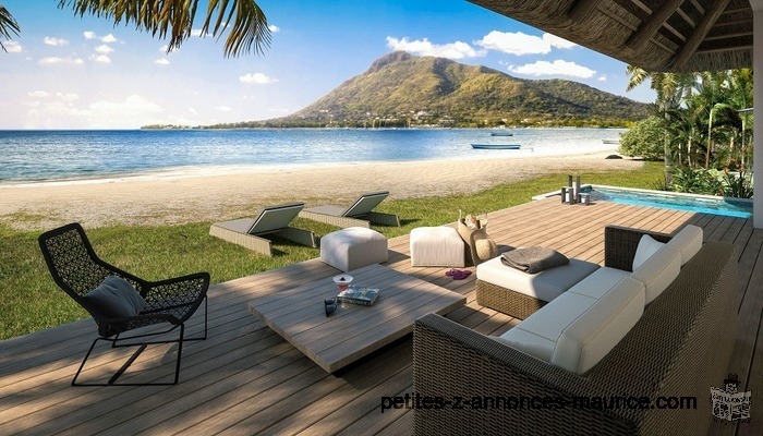 UNIQUE! SPLENDIDES VILLAS PIEDS DANS L’EAU FACE AU LAGON A RIVIERE NOIRE- ILE MAURICE