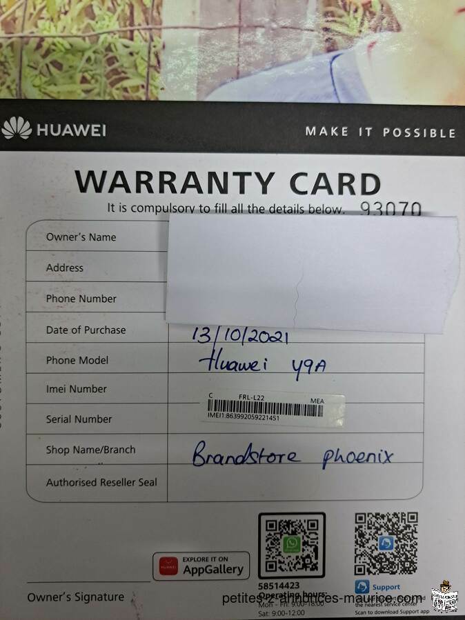 Vends téléphone HUAWEI Y9a