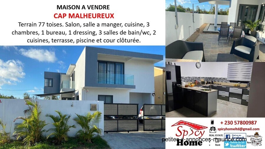 Maison a vendre Cap Malheureux