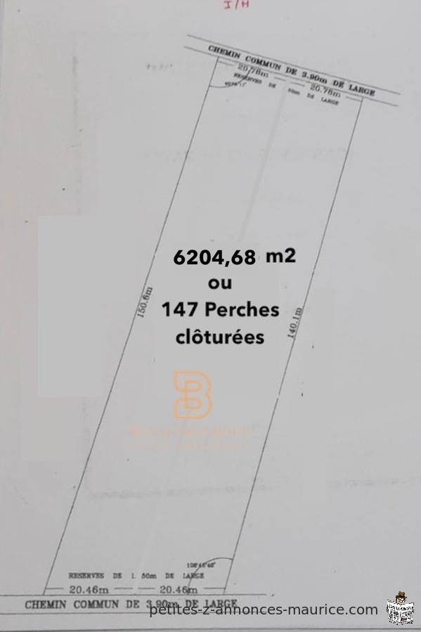 À VENDRE, ILE MAURICE, THE VALE, TERRAIN PLAT ET CONSTRUCTIBLE, POUR PROJET PDS, 6204 M2.