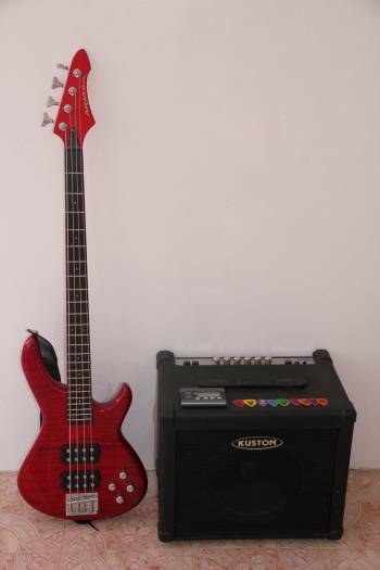 A VENDRE BASSE ELECTRIQUE + AMPLIS + ACCORDEUR + MEDIATEURS + HOUSSE