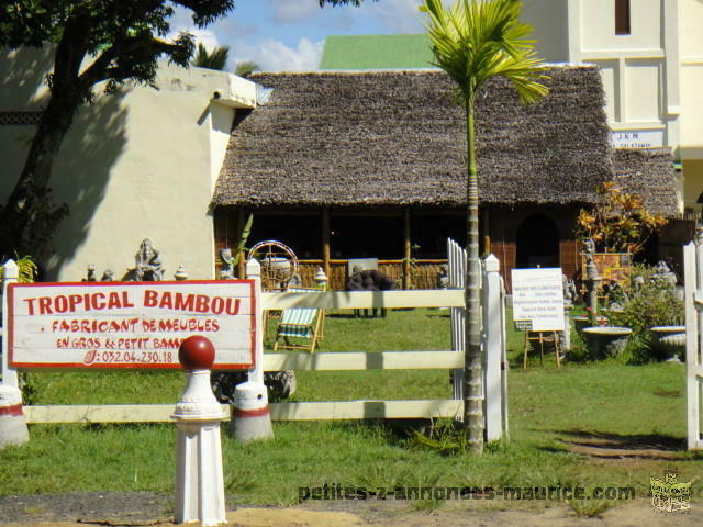 Vente de Tropical Bambou (atelier de fabrication et magasin de vente) à Tamatave Madagascar