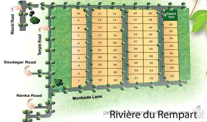 A VENDRE 58 LOTS RESIDENTIELS A RIVIERE DU REMPART.