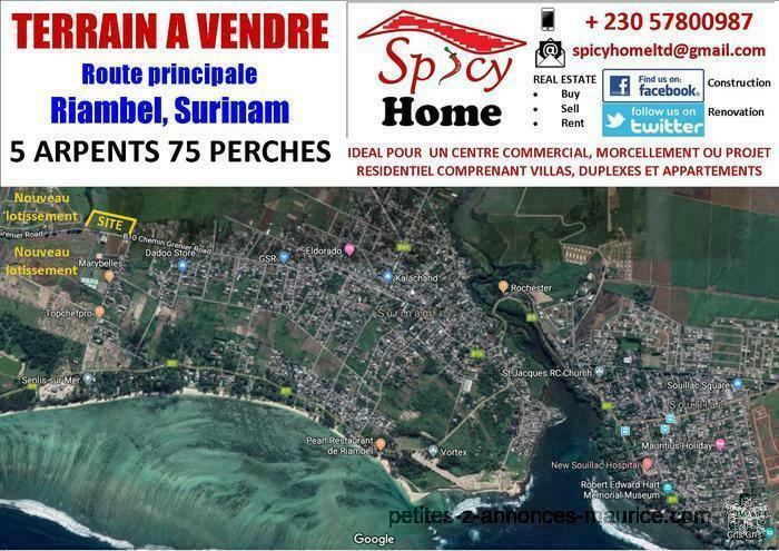 Terrain a Vendre Route Principale Riambel, Surinam