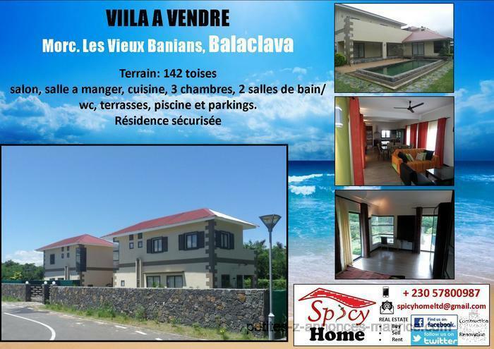 Villa a Vendre Morcellement les Vieux Banians Balaclava
